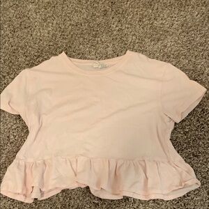 Sky and Sparrow Pink Ruffle Top